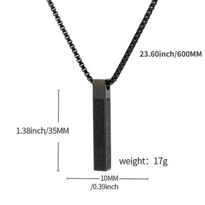 Ayatul Kursi 3D Stainless Steel Pendant Necklace