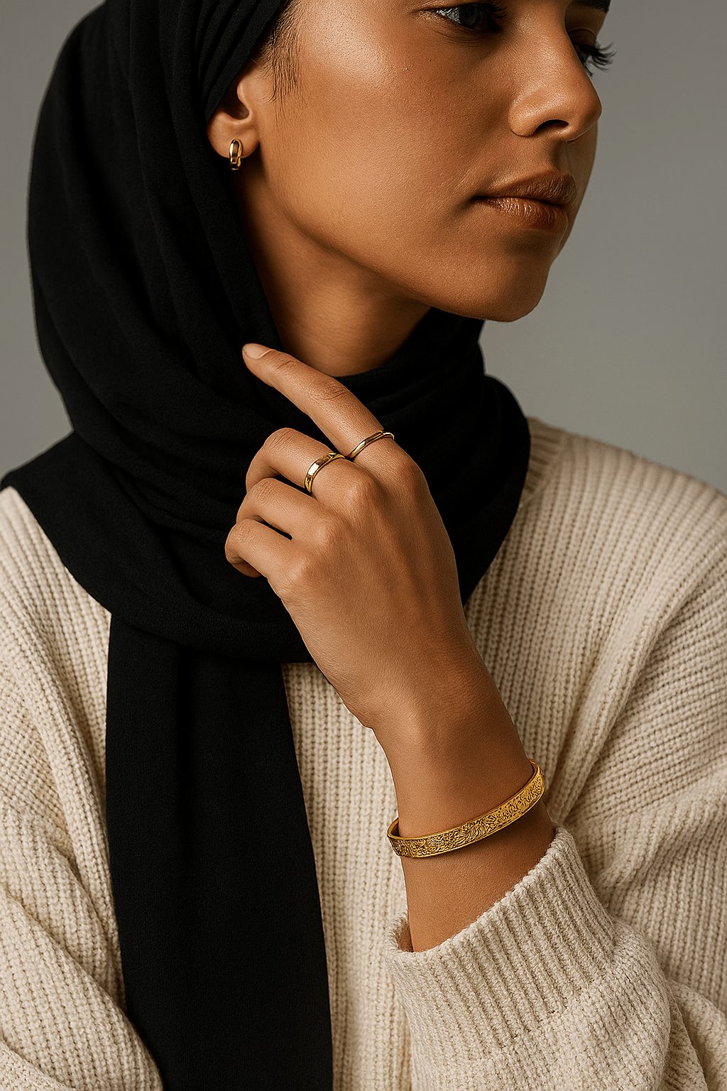 Ayatul Kursi Cuff Bracelet – 304 Stainless Steel | Gold, Black, Rose Gold & Silver