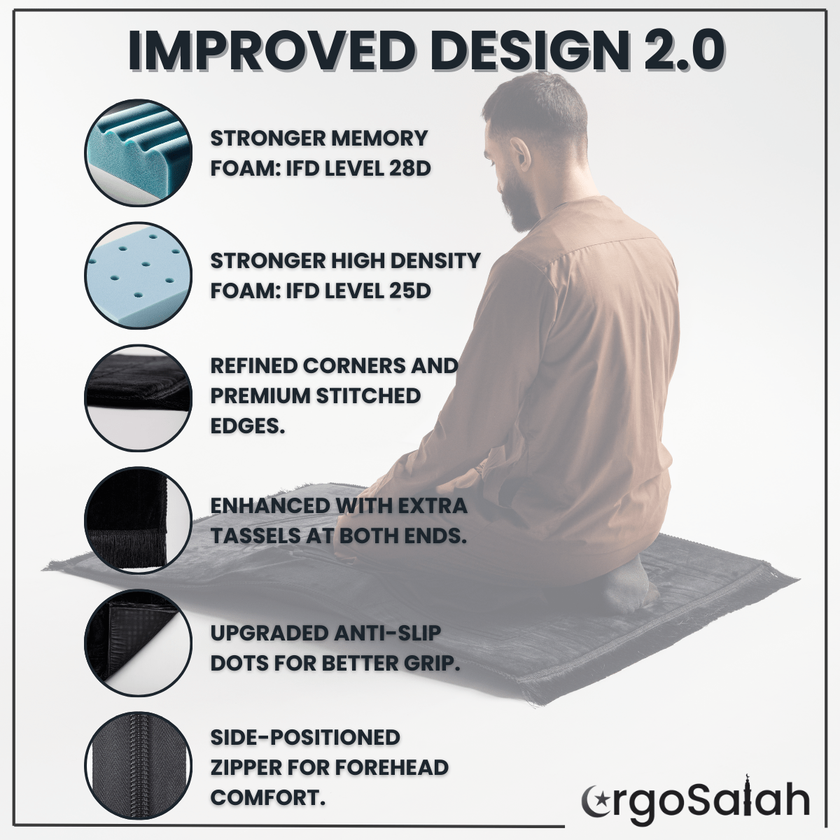 ErgoSalah® 2.0 - Ergonomic prayer mat sejade
