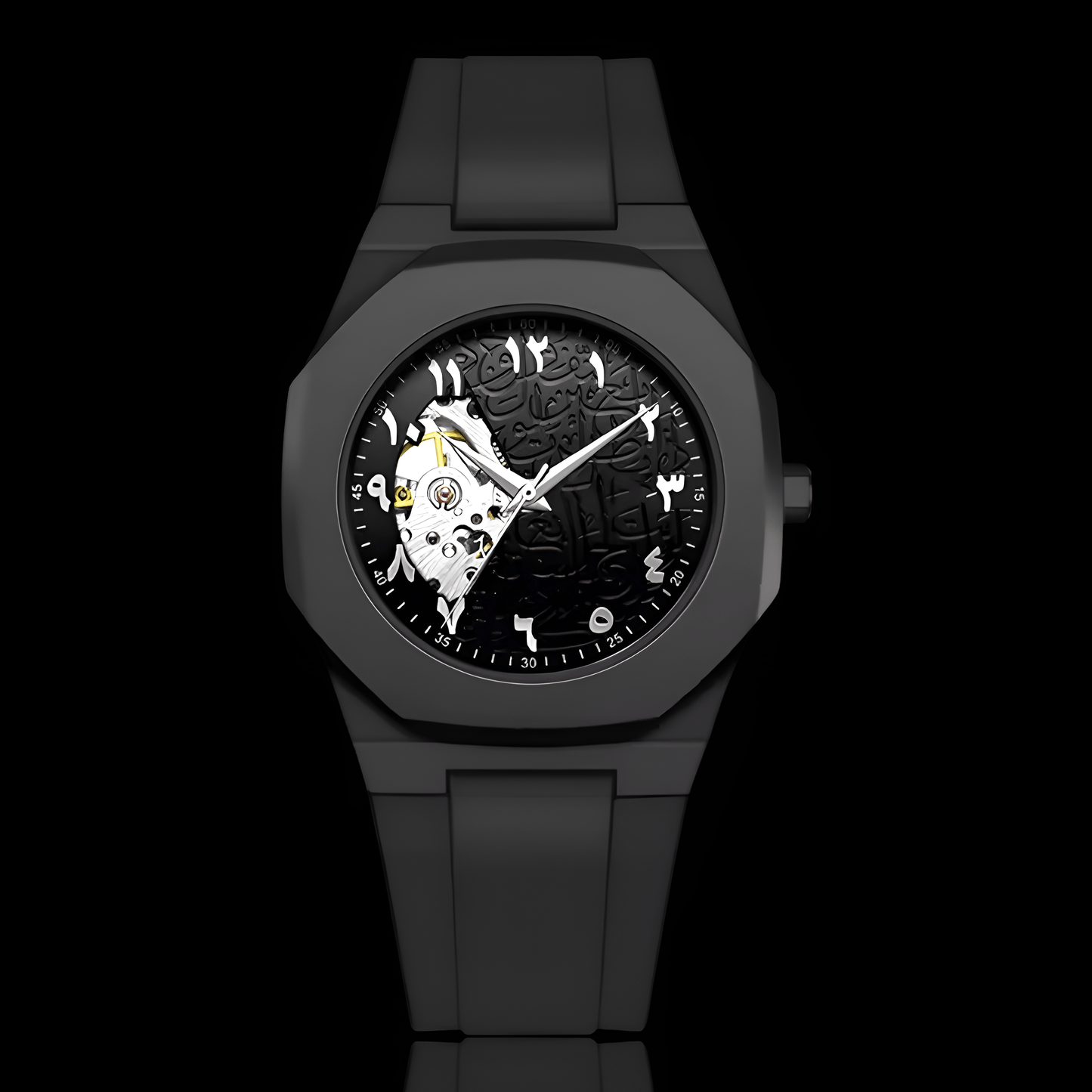 Men’s Arabic Watch – Engraved Middle Eastern Design